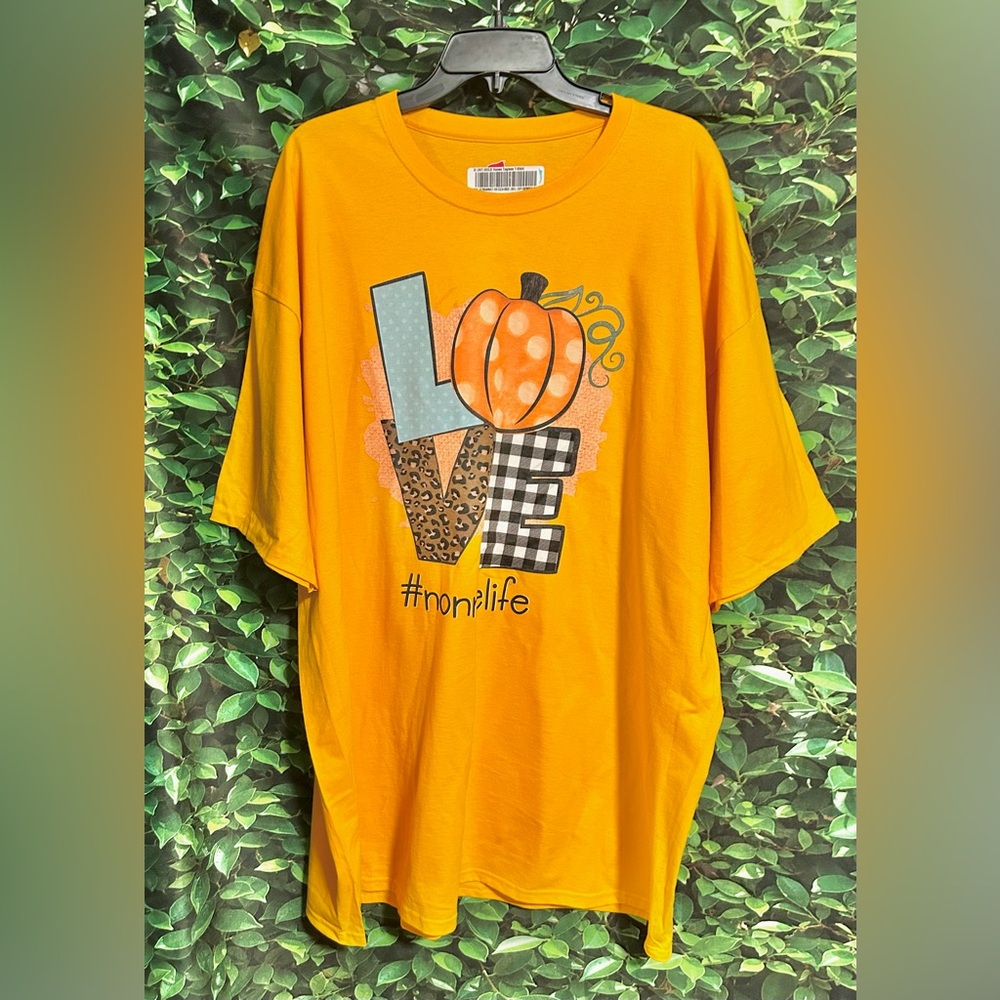 Fall LOVE #NonnieLife T Shirt Yellow Women’s Plus 3XL New